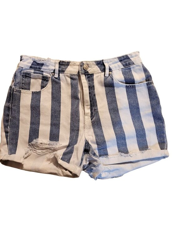 American Eagle Pants - Vintage 90s PacSun Junior's Size 27 Retro Cut off Denim Shorts Mom Jean Striped